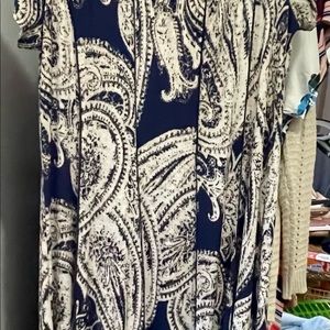 Sami & Jo Plus Size Navy and Tan Paisley Maxi Dress